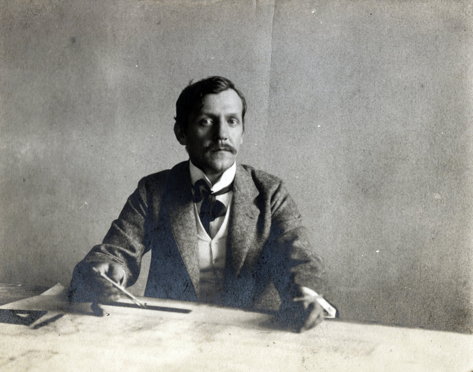 1916, Laborcz György, férfi, körző, Fortepan #221218