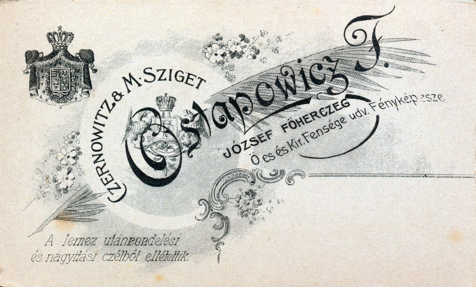 Máramarossziget, 1900, Laborcz György, hátlap, fényképész, műterem, Fortepan #221290
