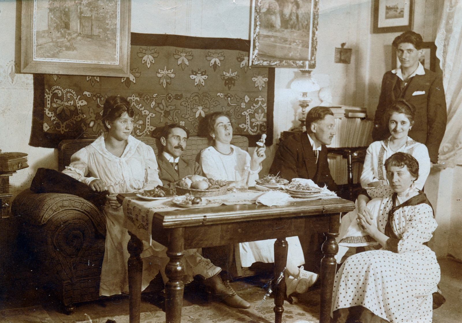 1920, Fekete Bernadette, tapestry, table, tableau, Fortepan #221319