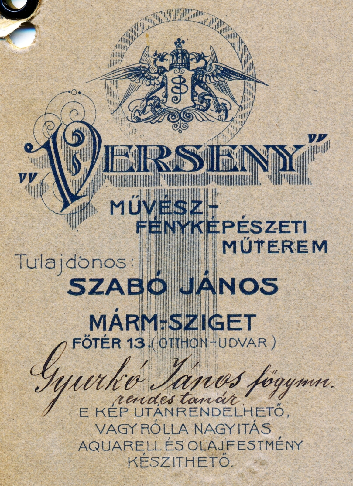Sighetu Marmației, 1920, Fekete Bernadette, studio, verso, photographer, Fortepan #221343
