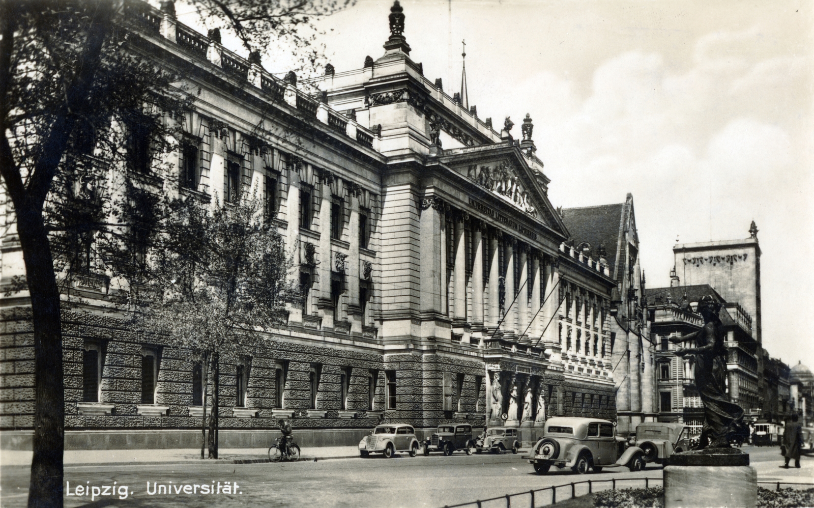 Germany, Leipzig, Augustusplatz, Augusteum (Lipcsei Egyetem)., 1937, Tóth Károly, Fortepan #221405