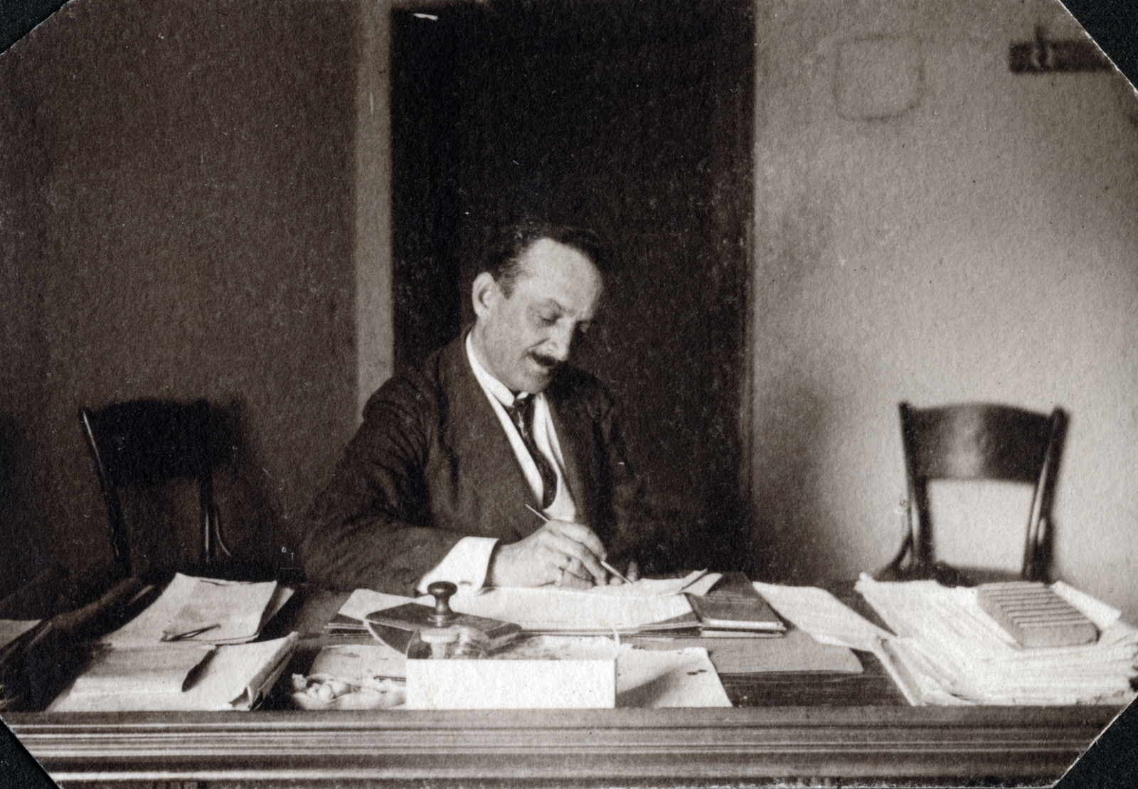 1923, Simon Henrik, íróasztal, írás, Fortepan #221736