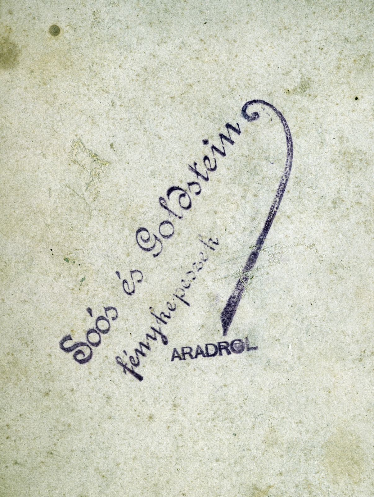 Románia,Erdély, Arad, Soós és Goldstein fényképészek., 1906, Schleiner Béla, hátlap, fényképész, Fortepan #221939