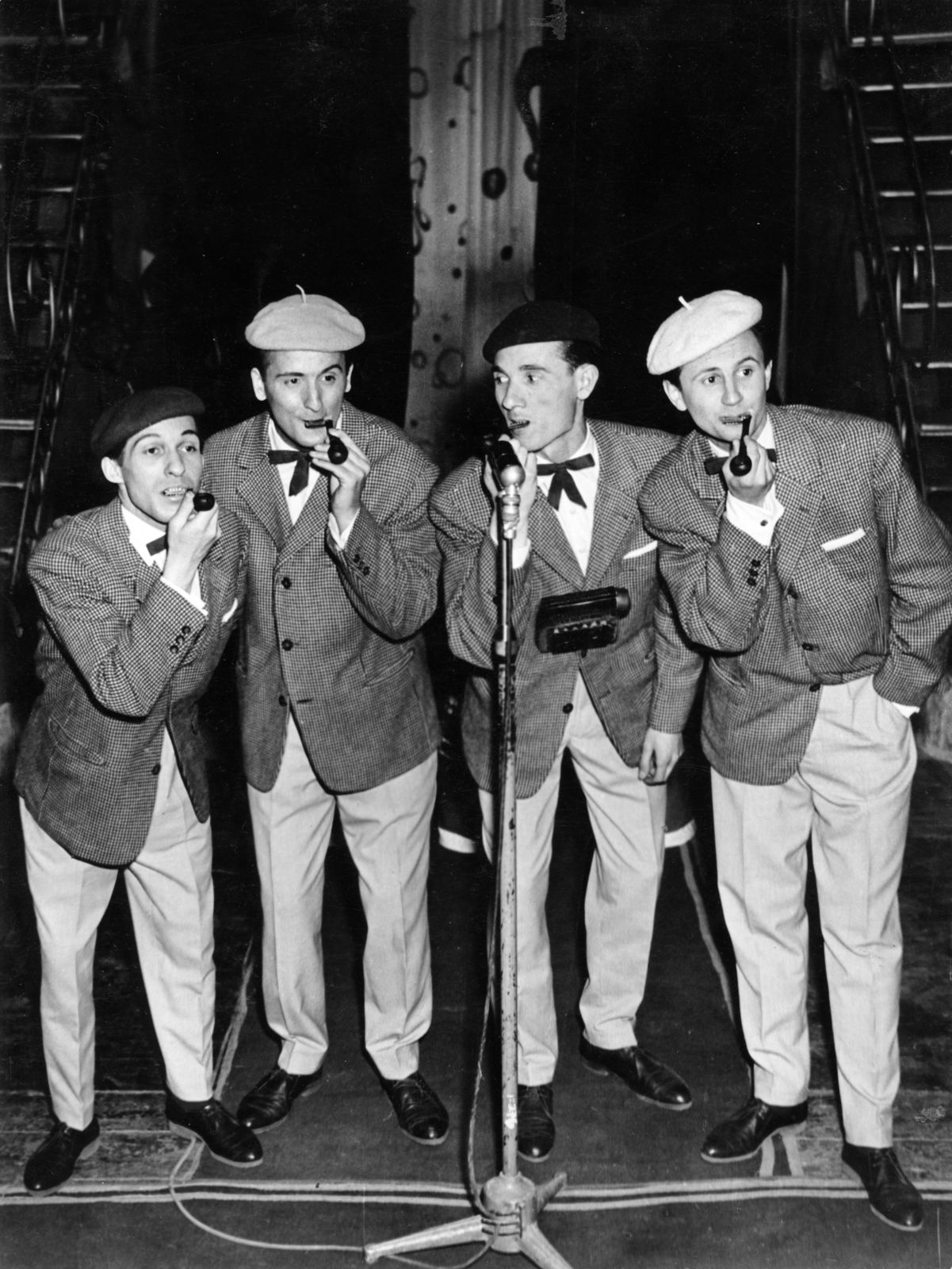 Hungary, Szoboszlay Szájharmonika Quartett: Koltay András, Szoboszlay Sándor, Farkas Sándor, Dudás lászló., 1963, Dudás László, Fortepan #222002
