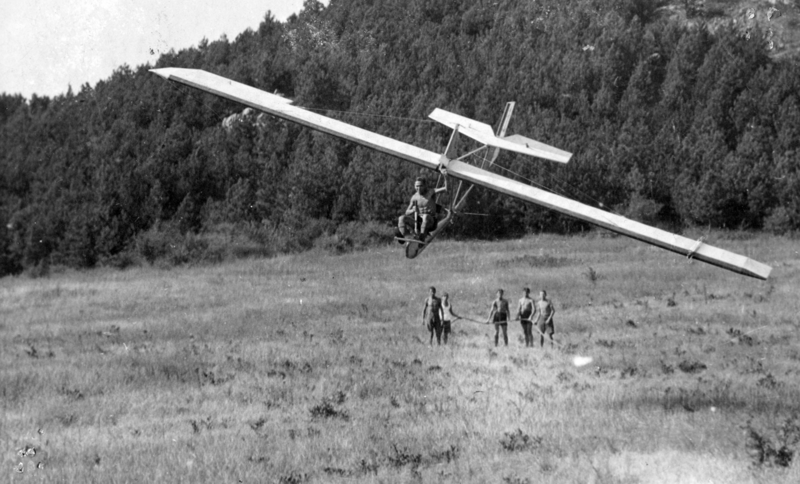 1955, Nasztanovics Ferenc, vitorlázó repülőgép, landolás, Fortepan #222140