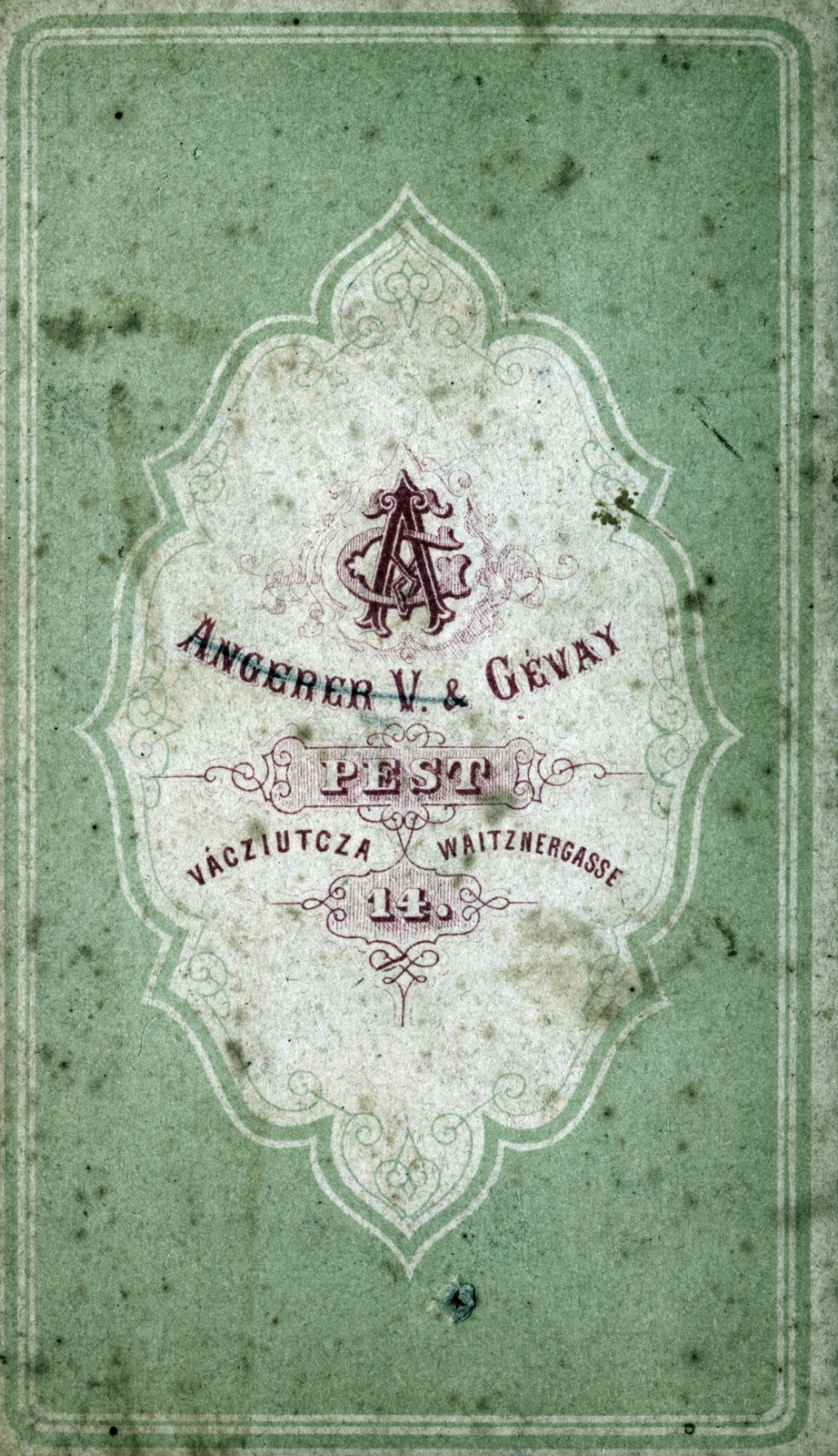 Hungary, Budapest V., Váci utca 14., Angerer Viktor és Gévay fényképészek., 1900, Milkovits Gábor, verso, photographer, studio, Budapest, Fortepan #222280