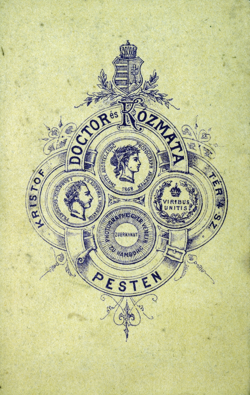 Magyarország, Budapest V., Kristóf tér 4., Doctor és Kózmata fényképészek., 1900, Milkovits Gábor, hátlap, fényképész, műterem, Budapest, Fortepan #222286