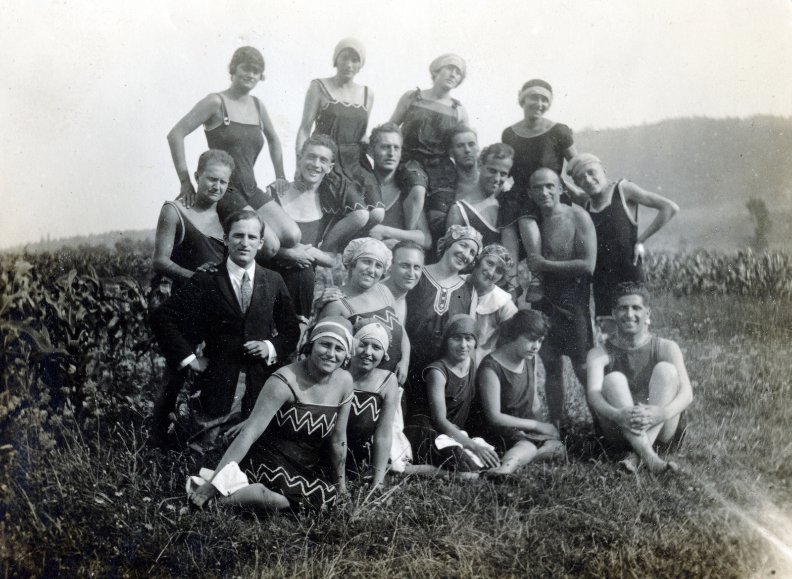 1924, Székely Pál, tableau, bathing suit, Fortepan #222329