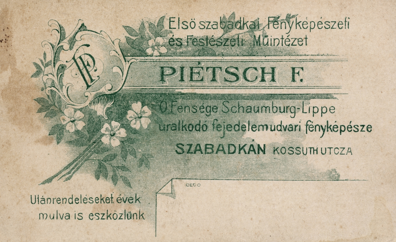 1900, Milkó, hátlap, fényképész, műterem, Fortepan #222589