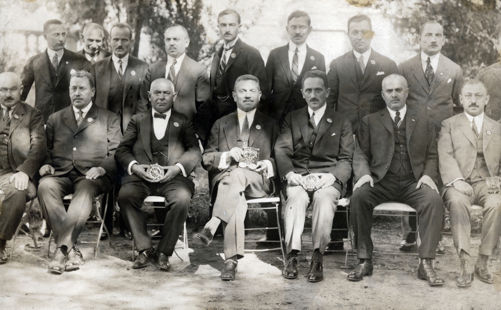 1926, Sík Endre, men, moustache, suit, tableau, Fortepan #222599
