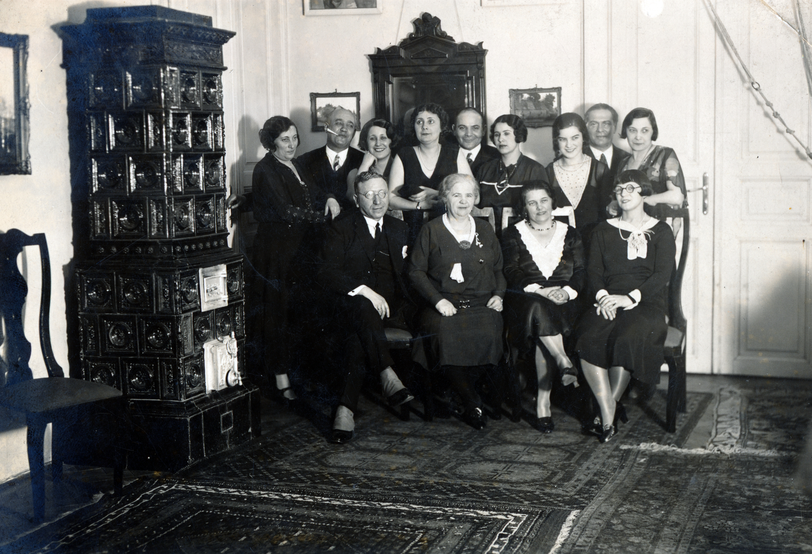 1937, Sík Endre, tableau, tile stove, Fortepan #222606