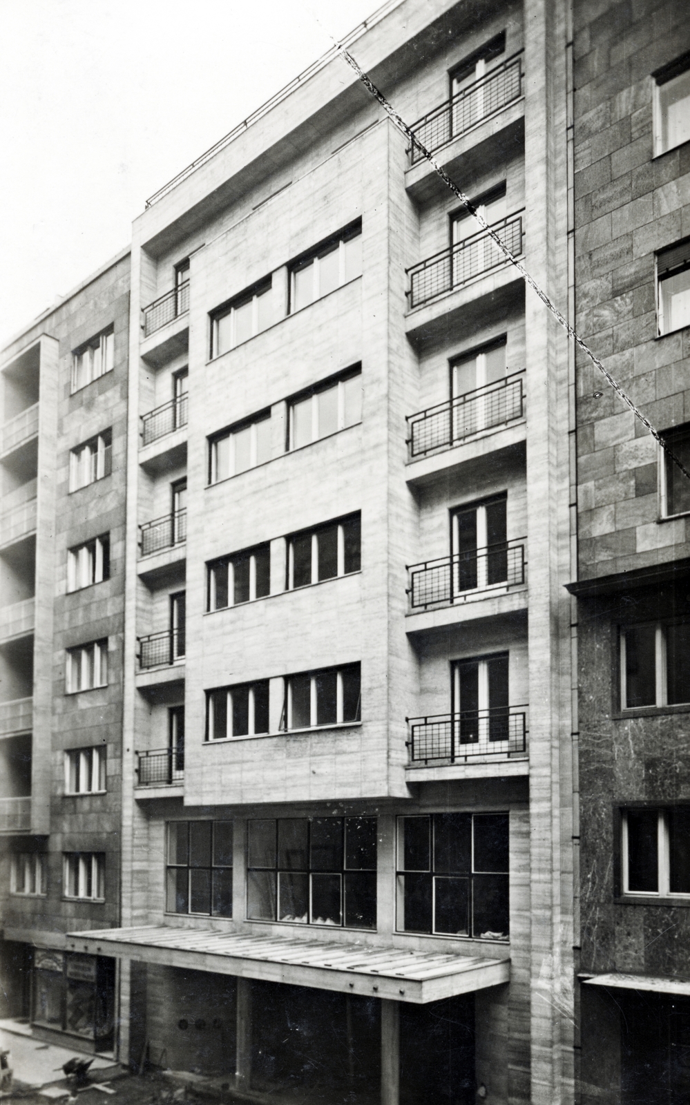 Hungary, Budapest VIII., Vas utca 2/c, a Keresztyén Ifjúsági Egyesület, Gróf Teleki Pálról elnevezett új székháza., 1943, Szöllősi Lászlóné, Budapest, public building, modern architecture, Fortepan #222832