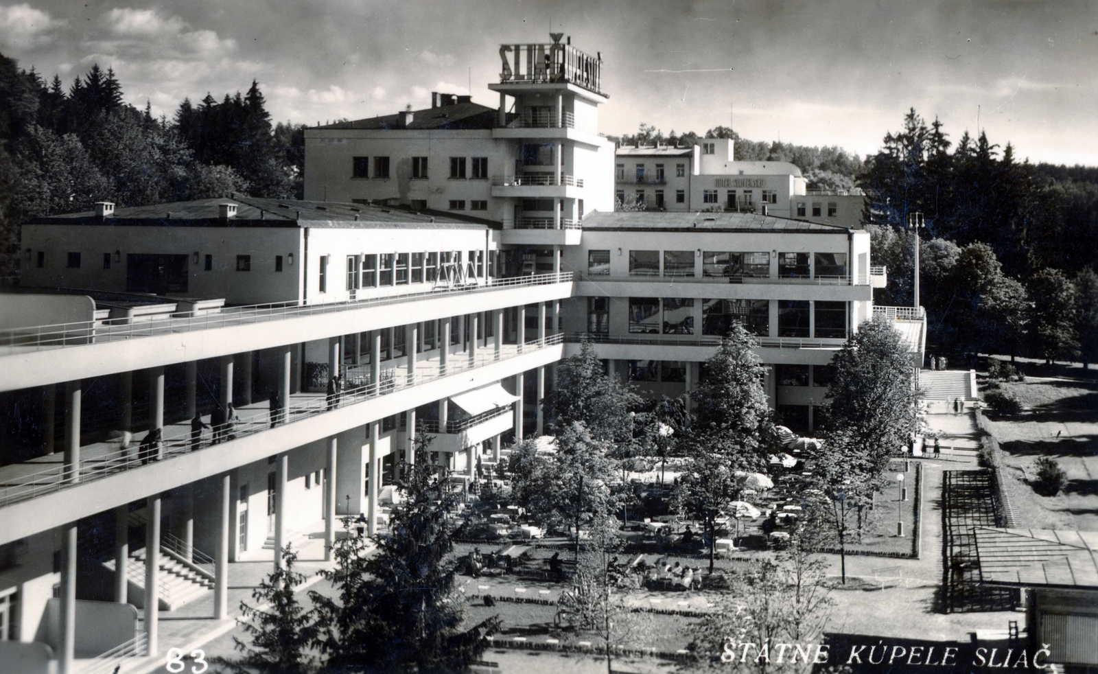 Slovakia, Sliač, Szliácsfürdő., 1953, Balla Zoltán, resort, bath town, Czechoslovakia, Fortepan #222850