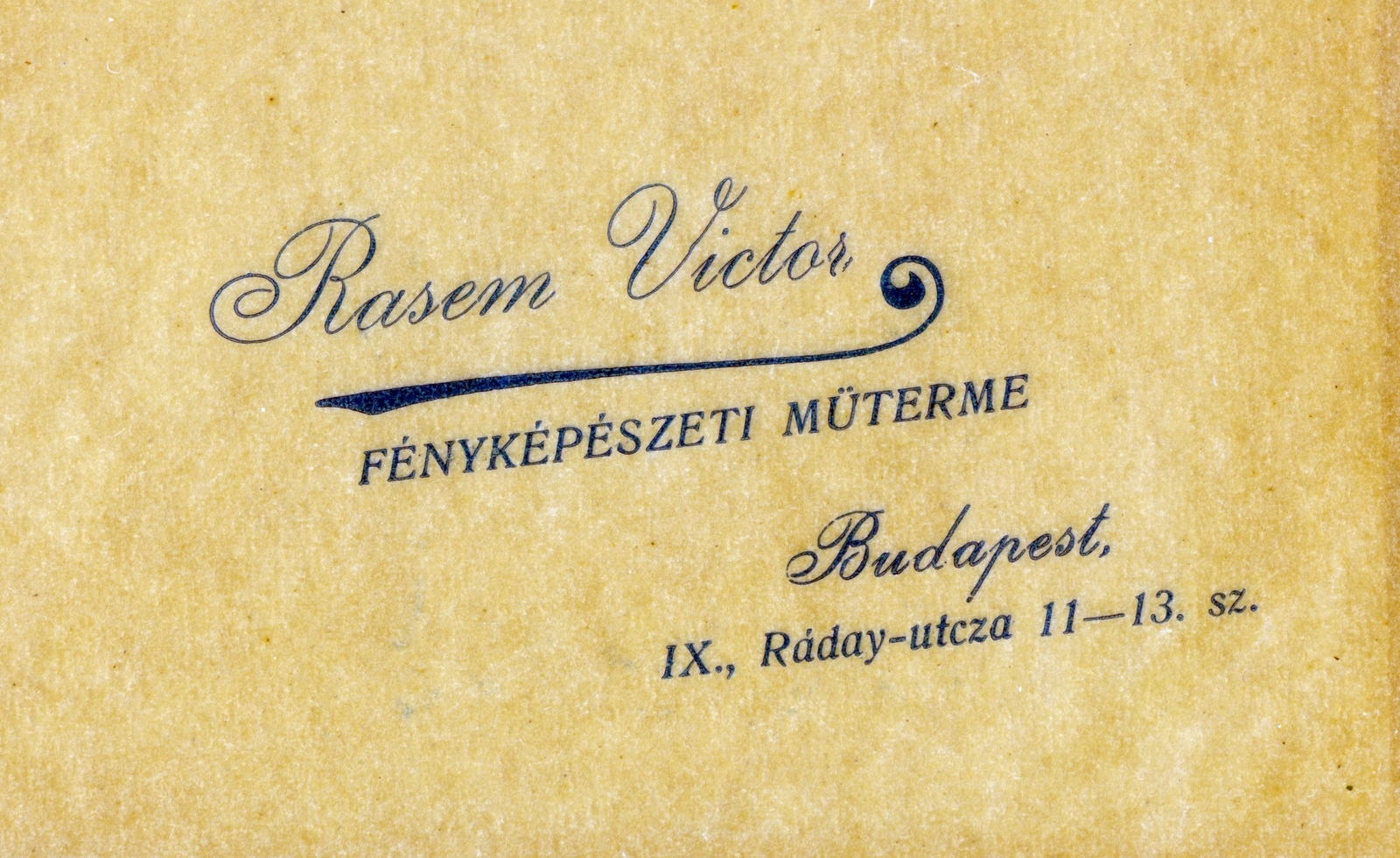 Hungary, Budapest IX., Ráday utca 11-13., Rasem Viktor fényképészeti műterme., 1917, Schilberszky, studio, verso, photographer, Budapest, Fortepan #222901