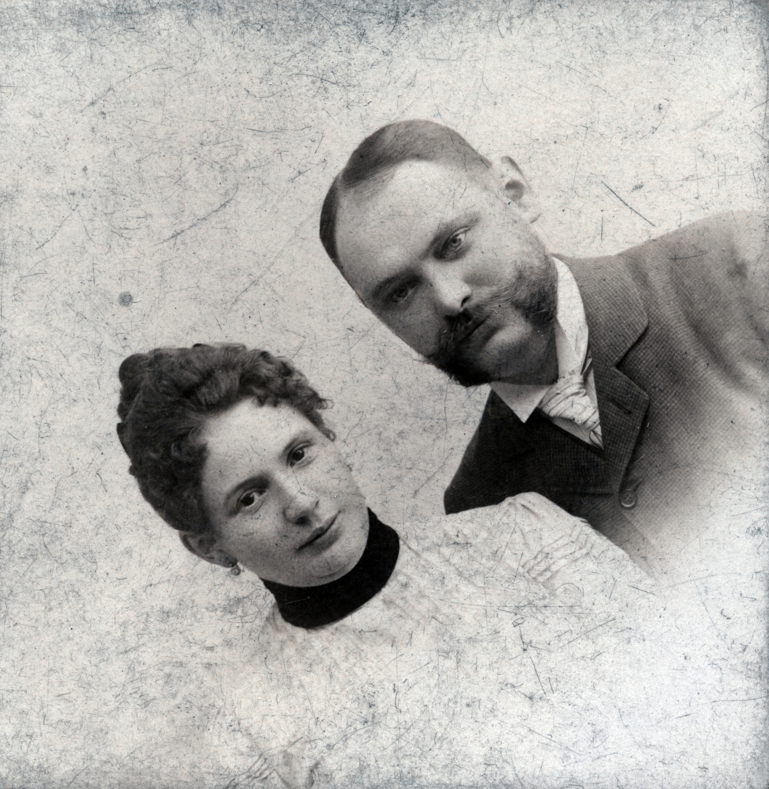 1900, Krantz Károly, man and woman, slanted, portrait, Fortepan #222944