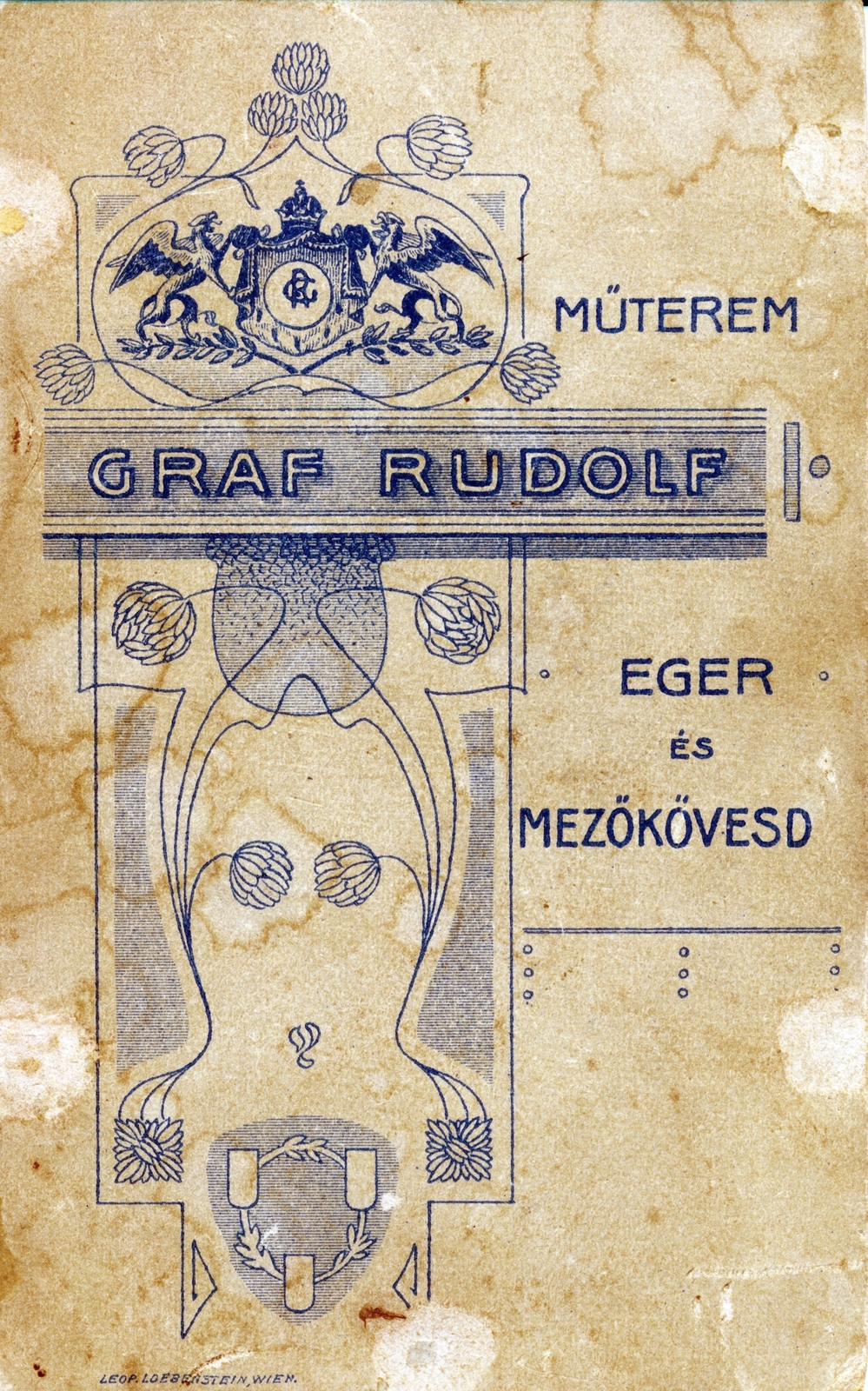 Magyarország, Eger,Mezőkövesd, Gráf Rudolf műterme., 1904, Major Lajos, hátlap, fényképész, műterem, Fortepan #222980