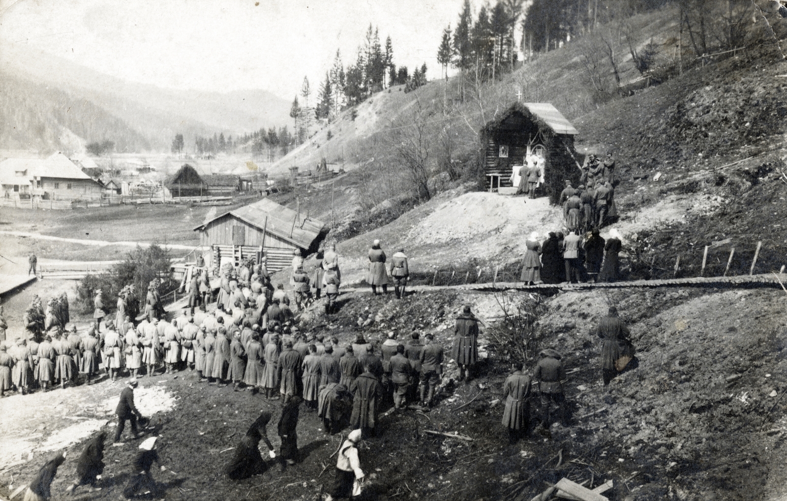 1916, Almássy László, First World War, field mass, hillside, Fortepan #223182