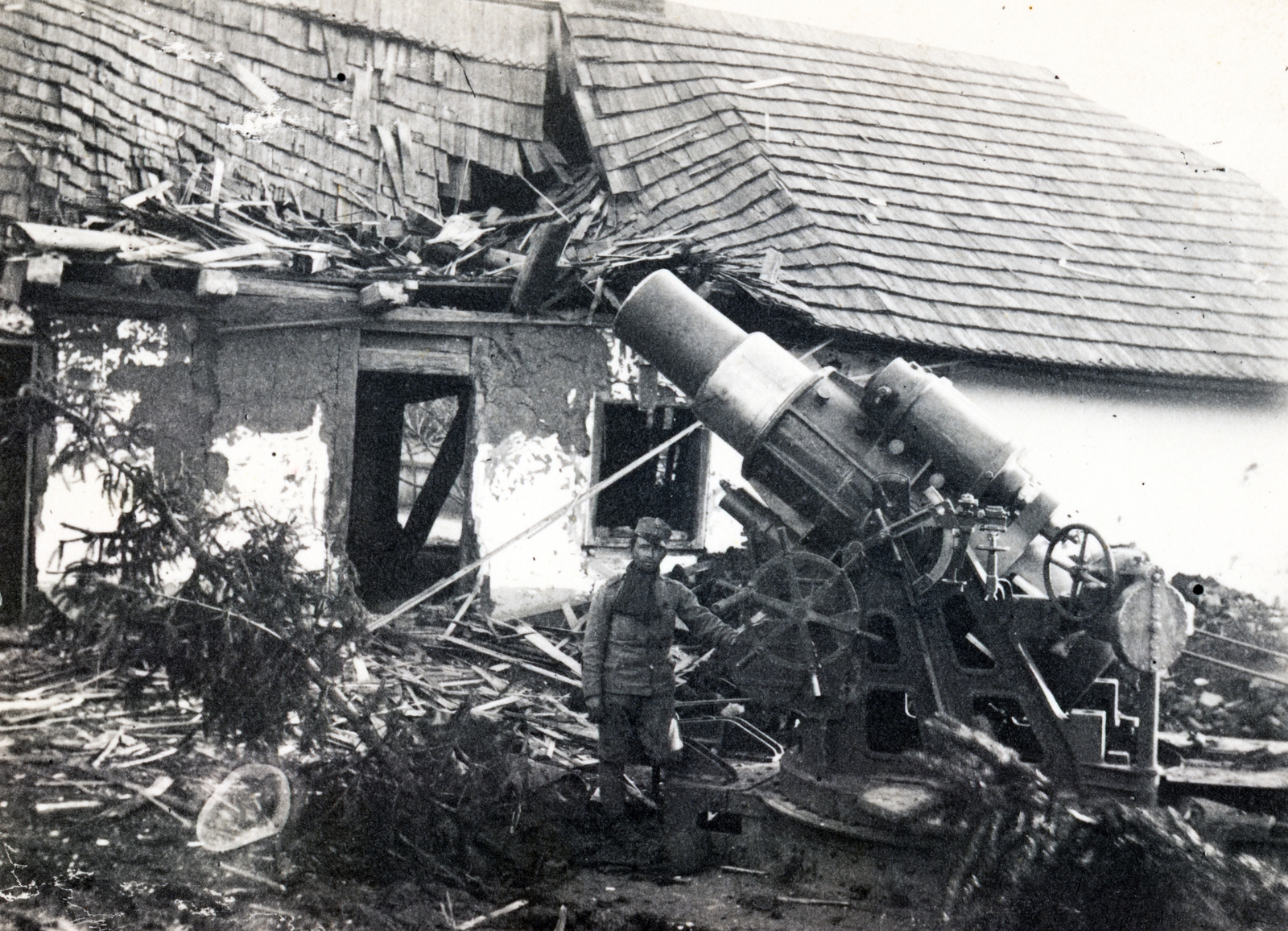 1918, Almássy László, First World War, Skoda 30.5, ordnance, Skoda-brand, Fortepan #223198