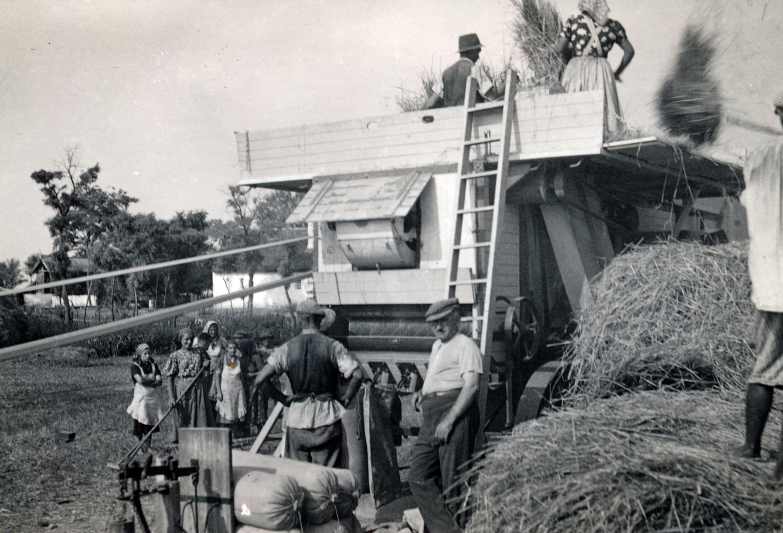 1939, Ábrahám Anna, threshing machine, threshing, Fortepan #223207