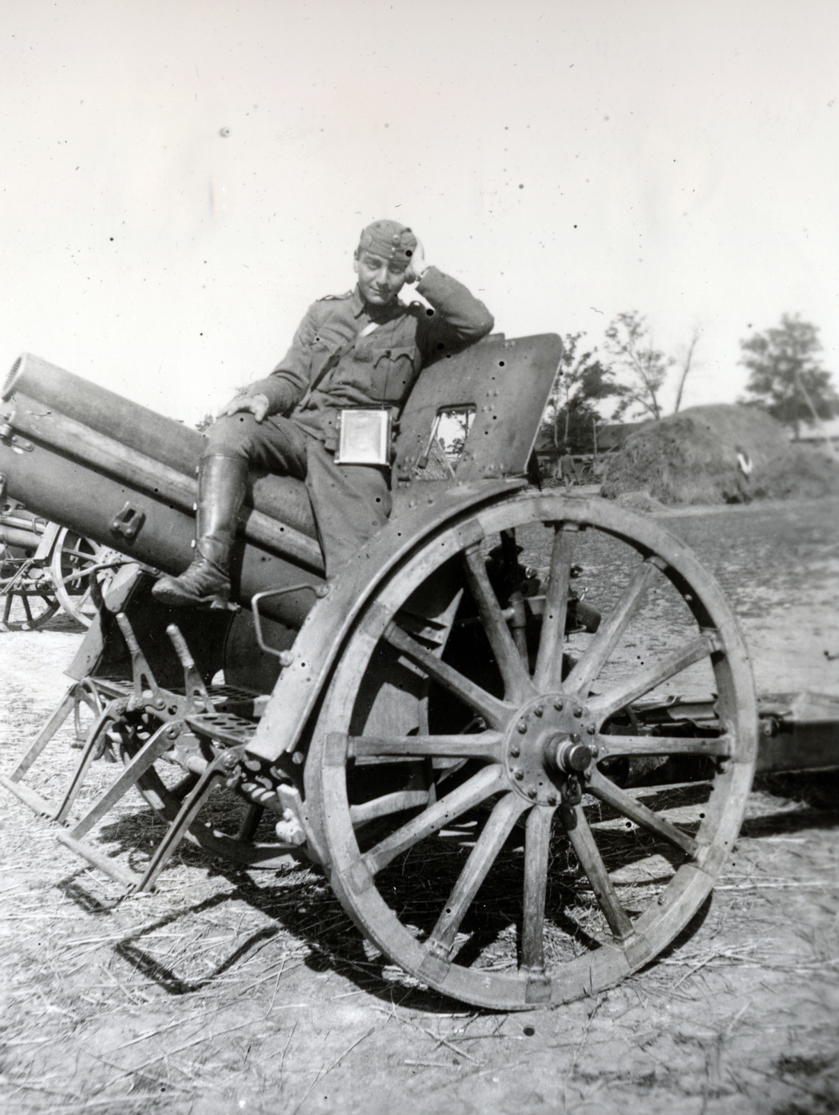 1919, Róna Annamária, cannon, military, ordnance, soldier, wheel, Fortepan #223400