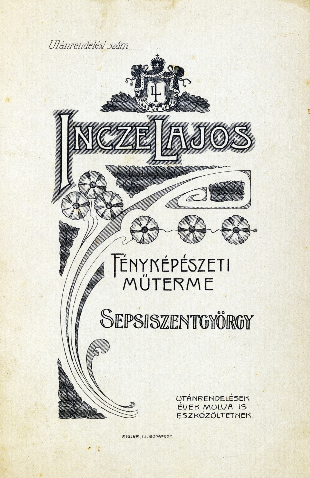 Romania,Transylvania, Seregélyes, Incze Lajos fényképészeti műterme., 1914, Kálnoki Kis Sándor, milestone, photographer, studio, Fortepan #223866