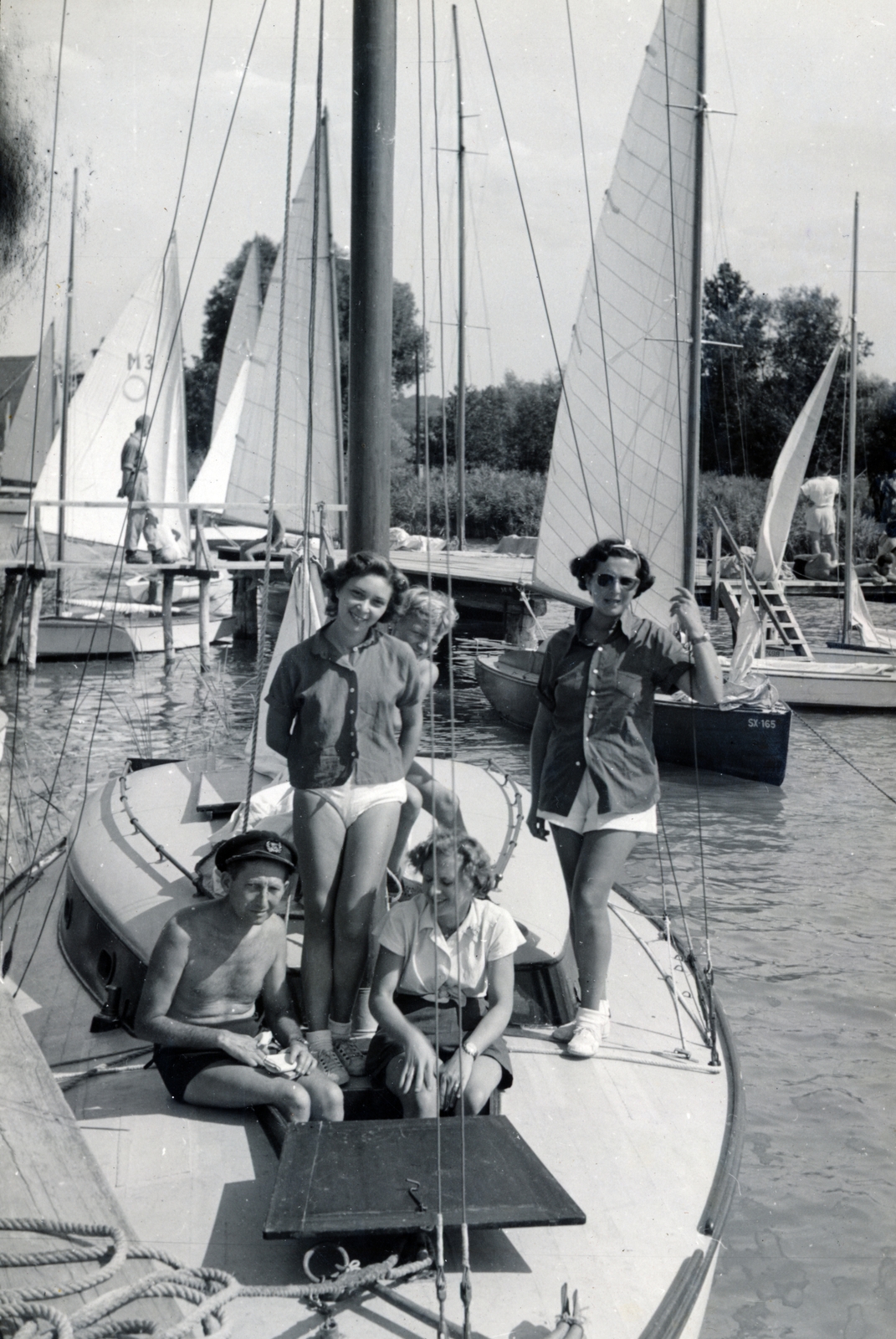 1944, Kádár Anna, youth, sailboat, tableau, Fortepan #223900