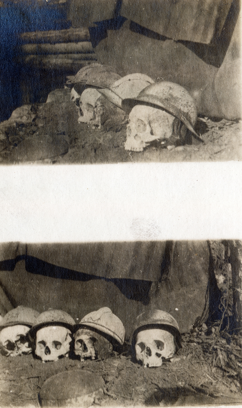 1917, Egri János, skull, helmet, corpse, First World War, Fortepan #223945