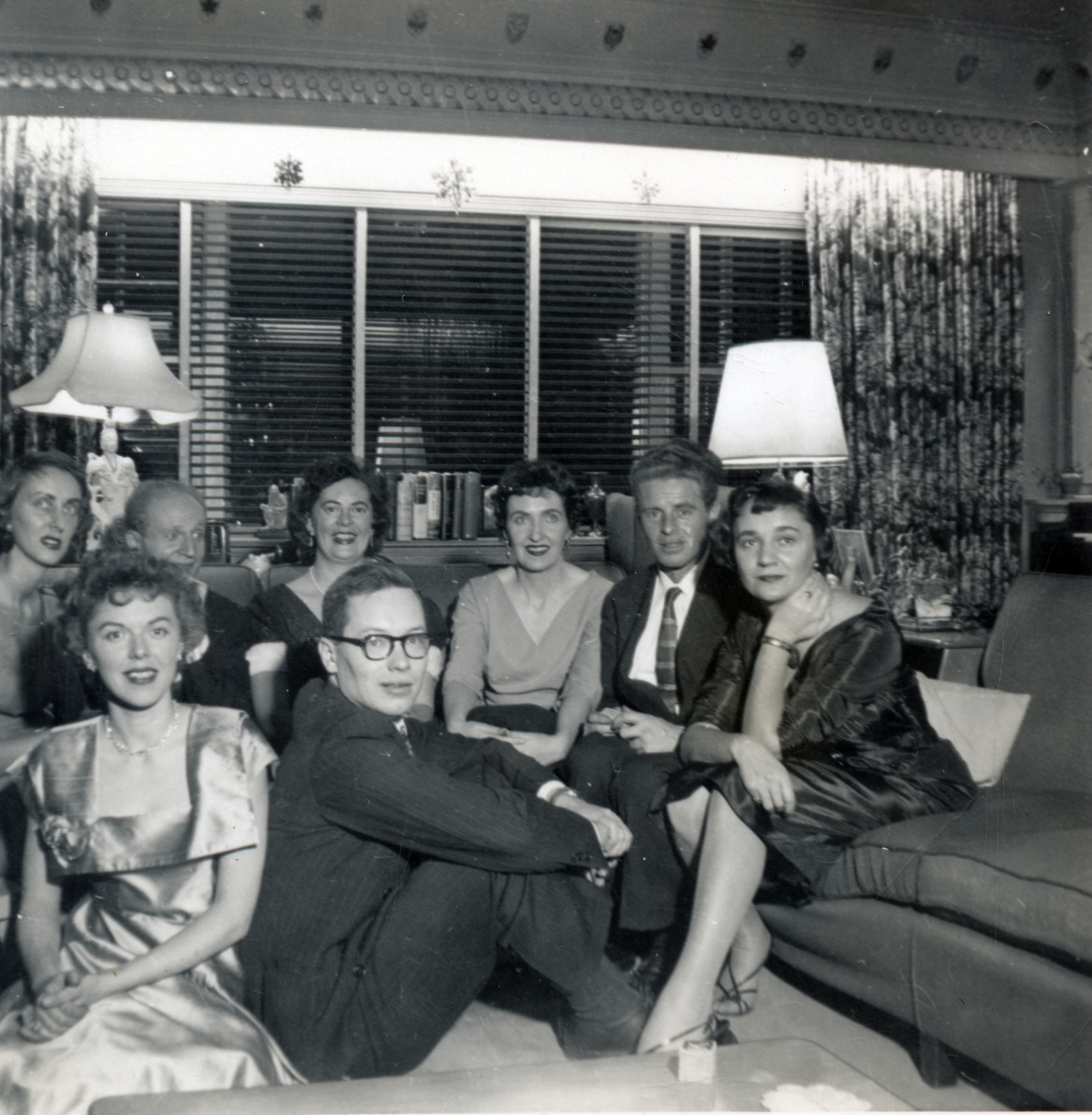 1956, Fortepan/Album080, tableau, photo aspect ratio: square, sitting on the ground, companionship, living room, fun, Fortepan #224070