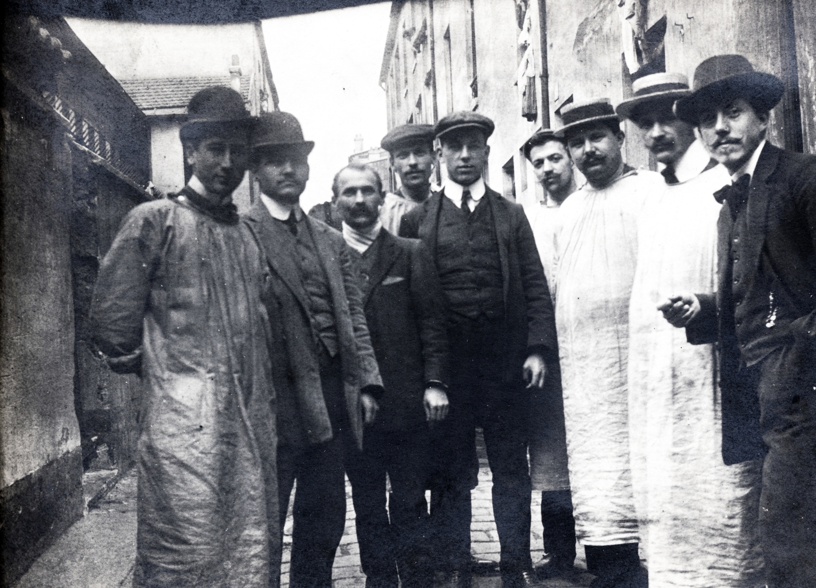 1912, Kellerné Alánt Andrea, tableau, men, hat, Fortepan #224155
