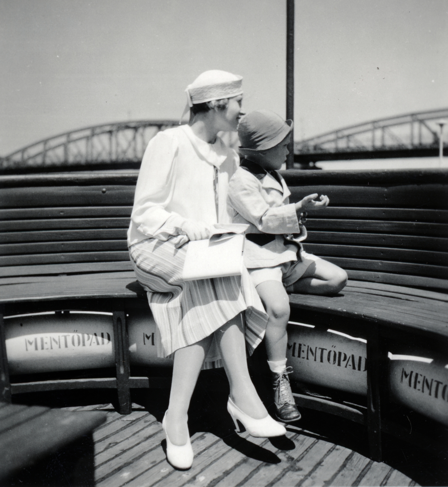 1937, Kieselbach Tamás, portrait, boat trip, white dress, Fortepan #224261