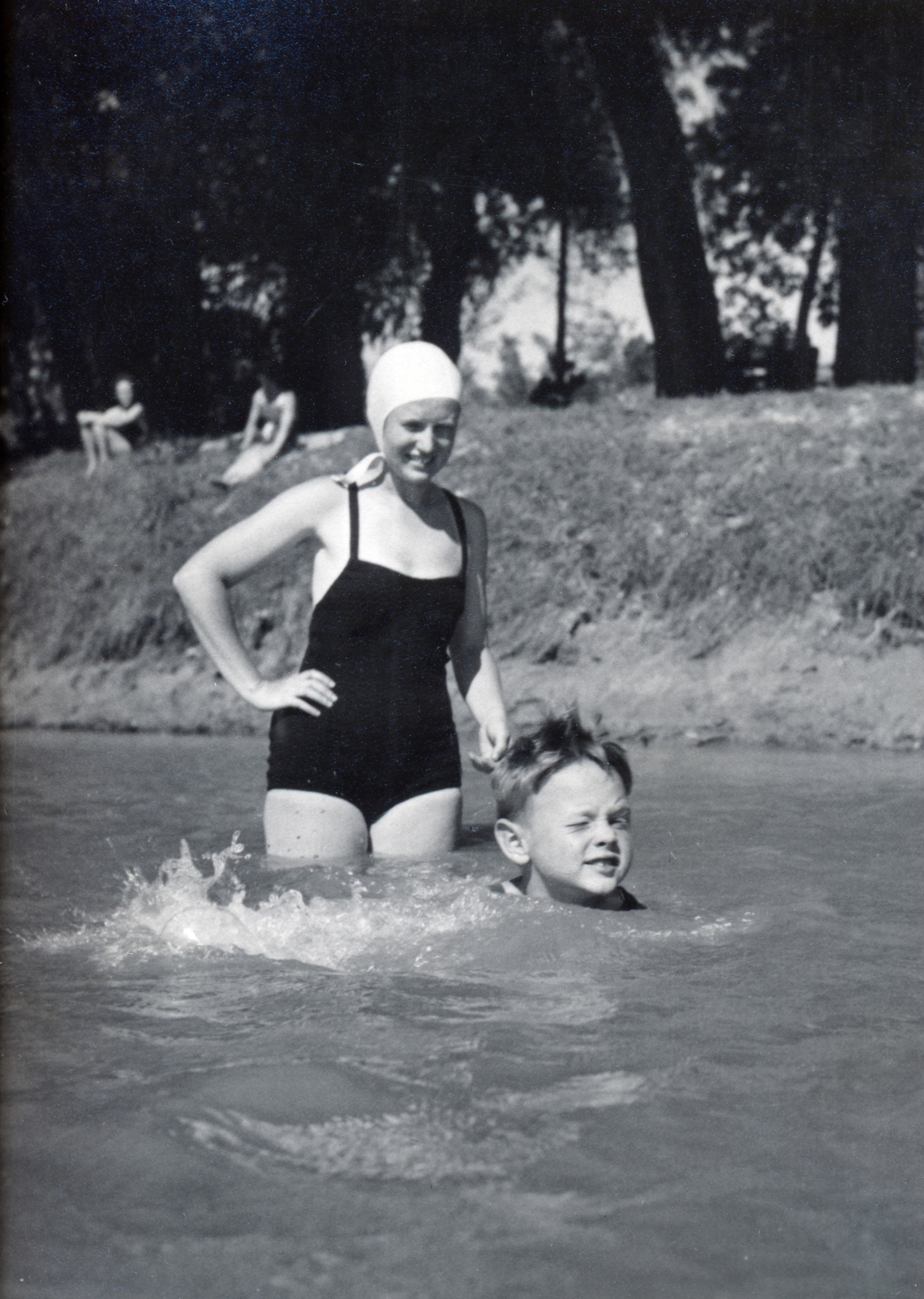 1939, Kieselbach Tamás, bathing suit, swimming, swimming lesson, Fortepan #224278