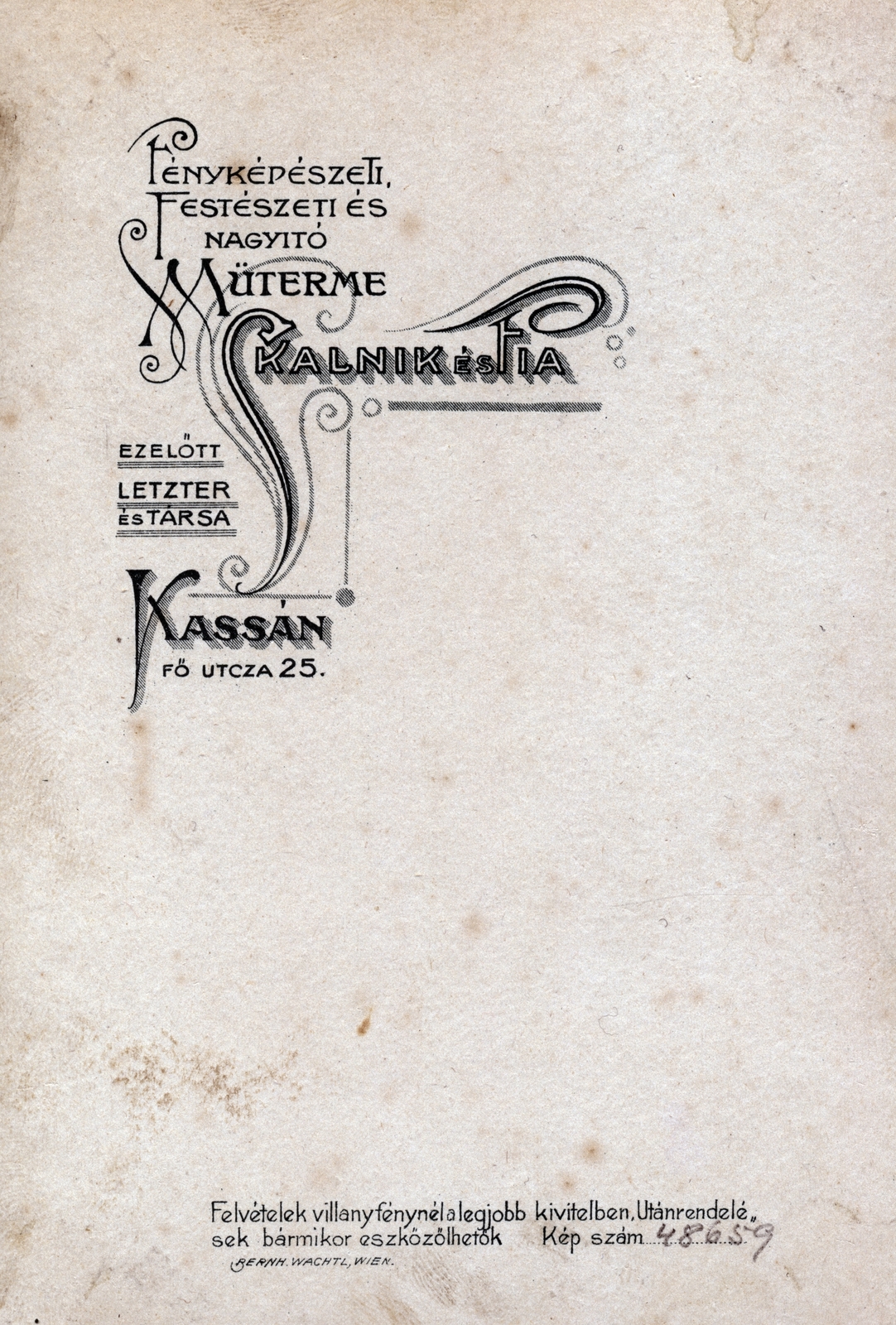Košice, 1911, Tauber-Rozman család, verso, studio, photographer, Fortepan #224400