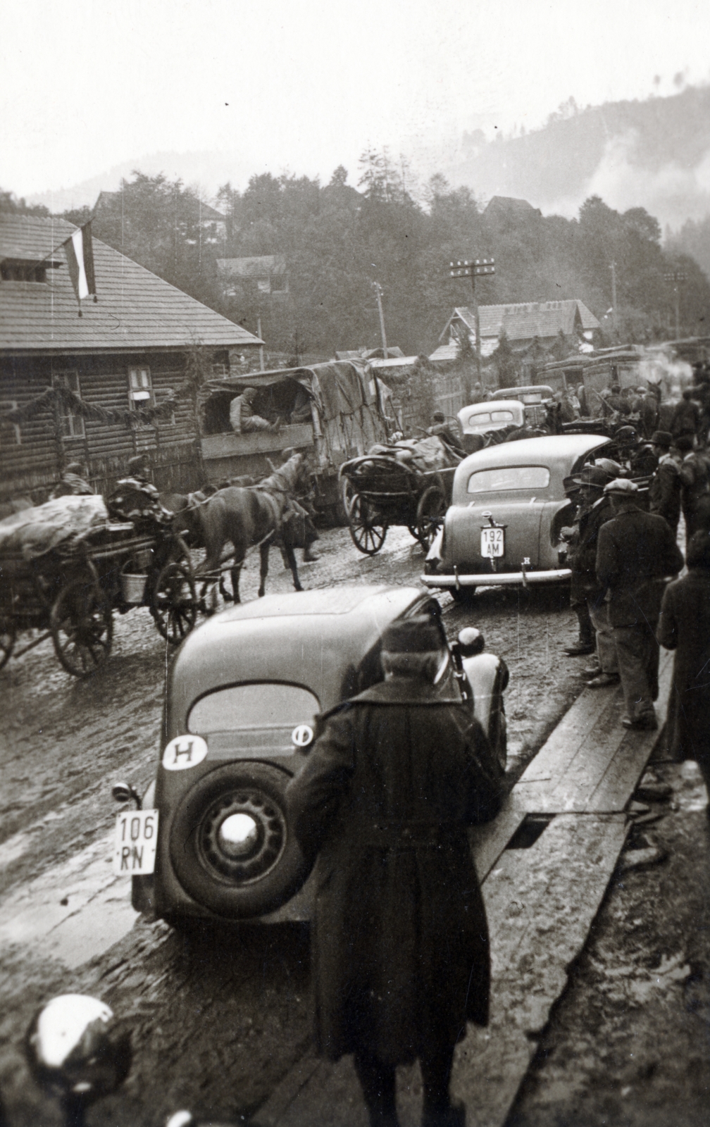 1940, Kovács Györgyi, Horse-drawn carriage, number plate, plank, Fortepan #224465