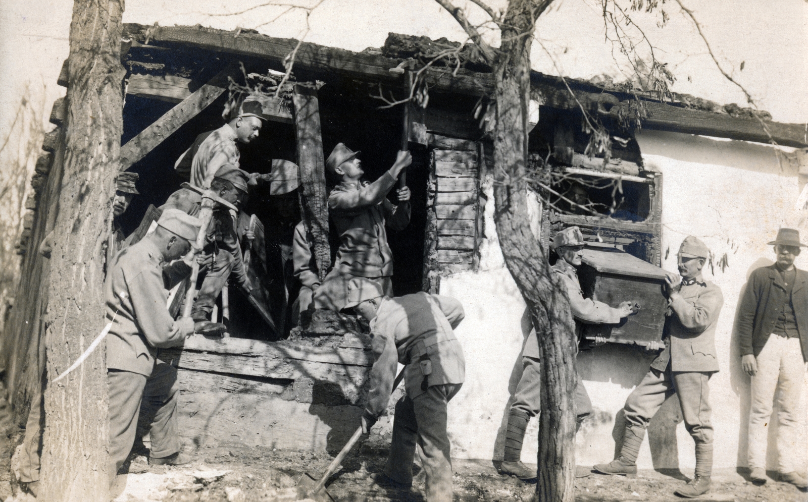 1915, Kovács Györgyi, construction, Fortepan #224602