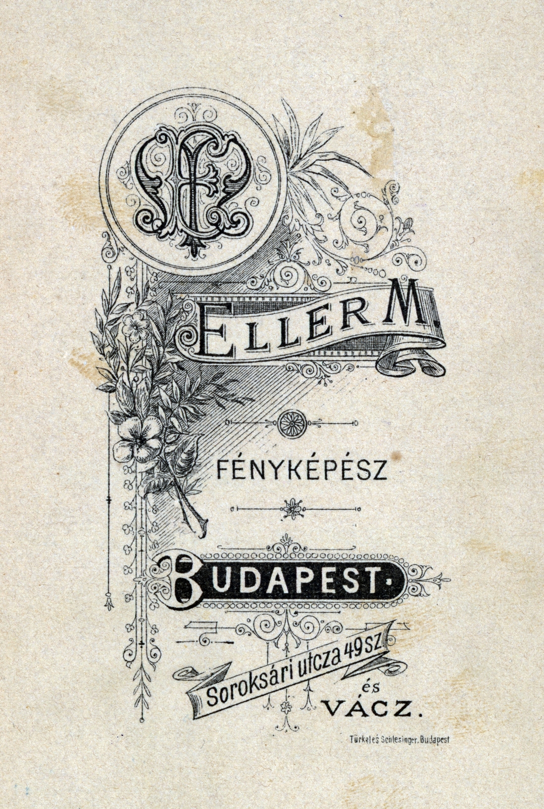 Magyarország, Budapest IX., Soroksári út 49., és Vác, Eller Mór fényképész., 1907, Kovács Györgyi, hátlap, fényképész, műterem, Budapest, Fortepan #224612