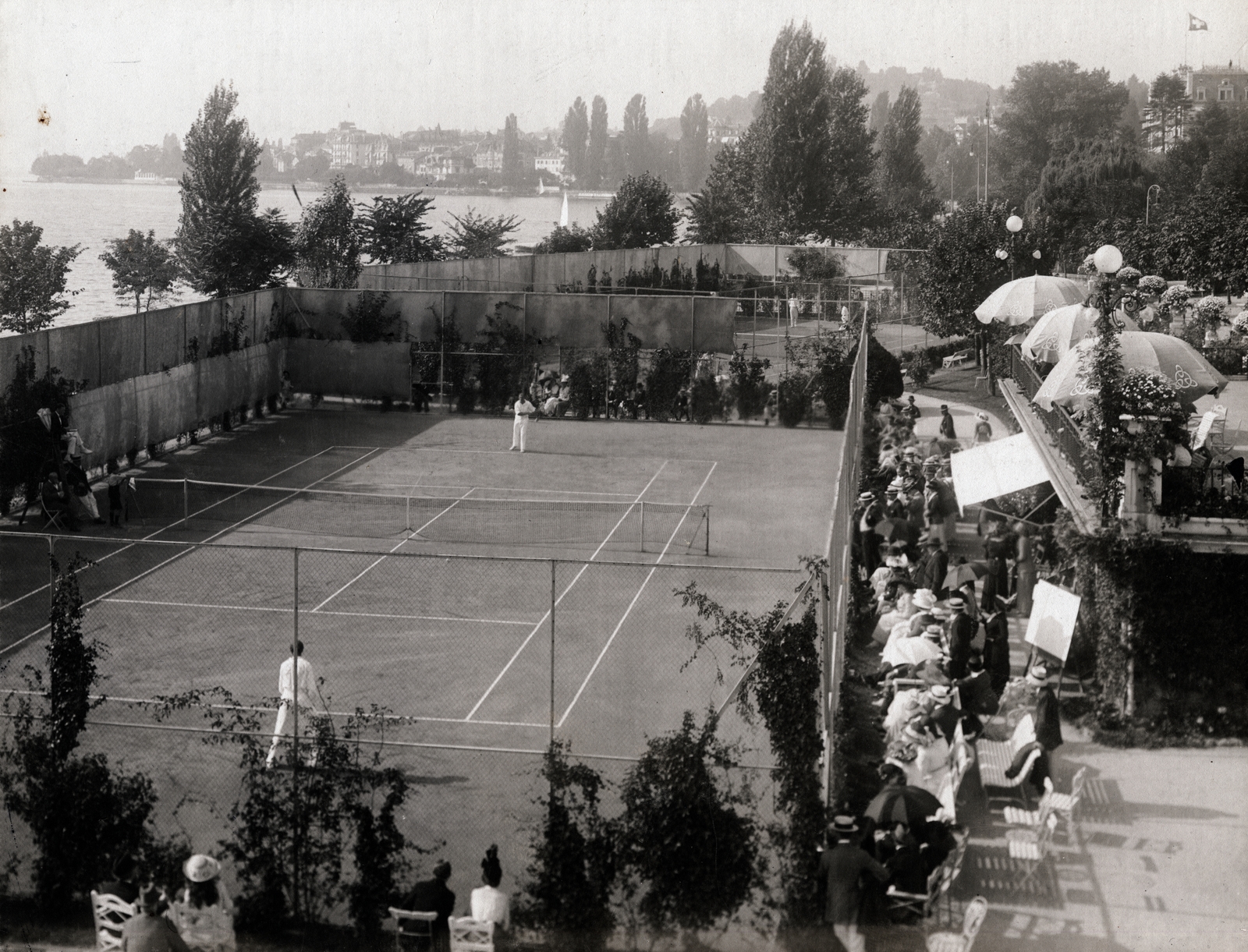 Switzerland, Montreux, Montreux Tennis Club., 1933, Hegedűs Tibor dr, tennis court, Fortepan #224676