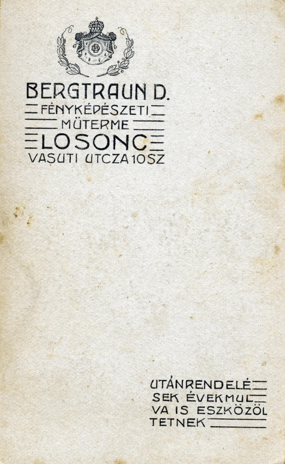 Lučenec, 1914, Matthaeidesz Konrád, verso, photographer, studio, Fortepan #225038