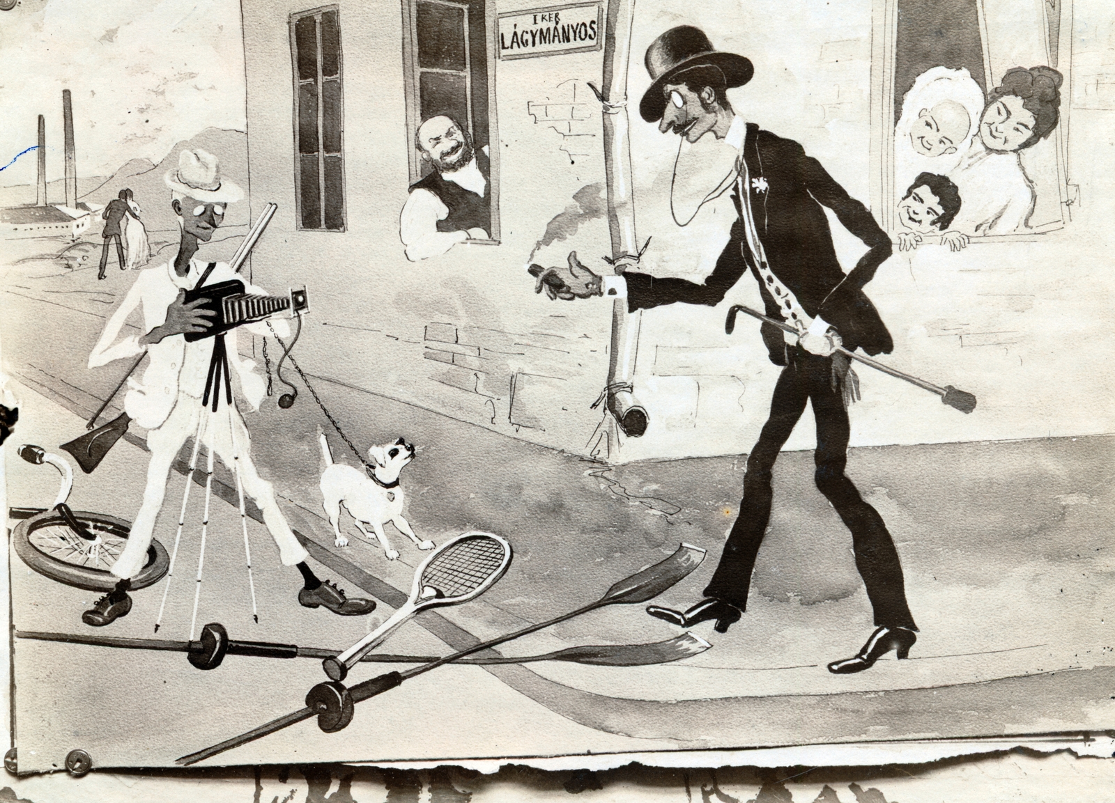 1911, Lechner hagyaték, photography, caricature, camera, Fortepan #225041