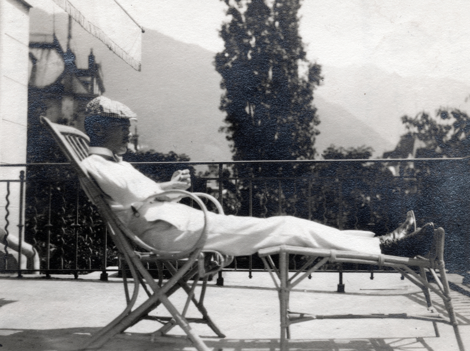 1919, Molnár C. Pál Múzeum, deck chair, relaxation, portrait, Fortepan #225100