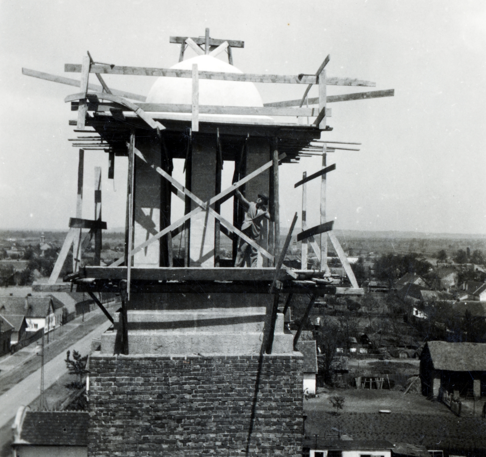1942, Vincent Till Baumgartner, scaffolding, Fortepan #225314