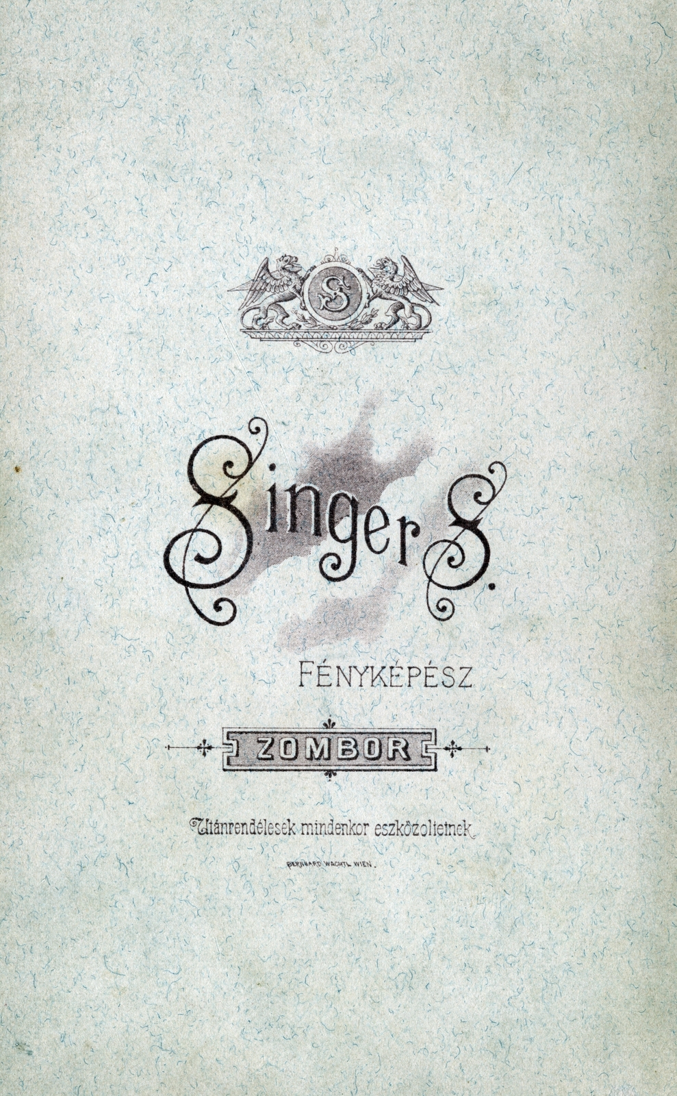 Sombor, 1904, Vincent Till Baumgartner, verso, photographer, studio, Fortepan #225456