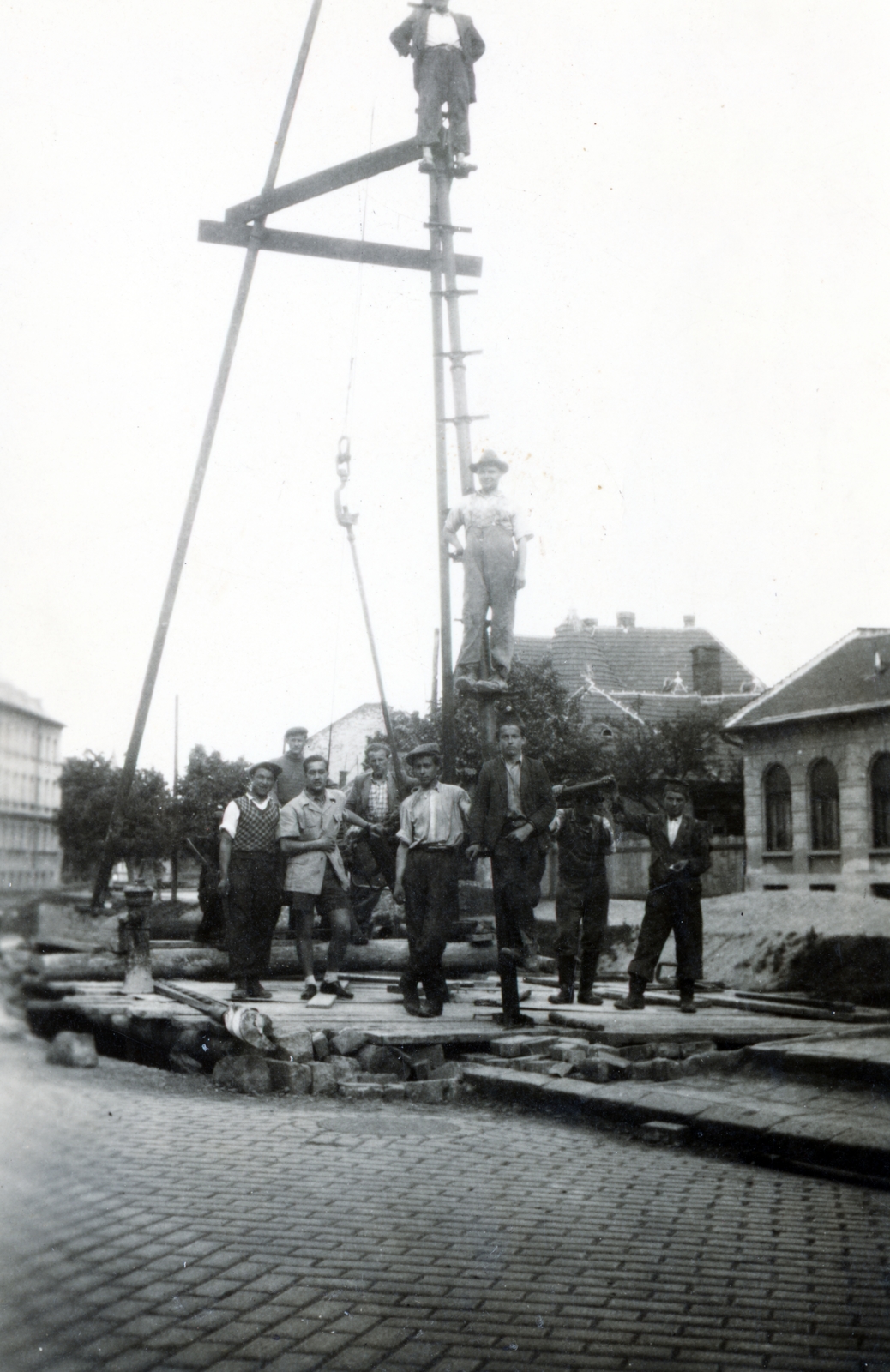 1936, Vincent Till Baumgartner, water well drilling, ladder, Fortepan #225506