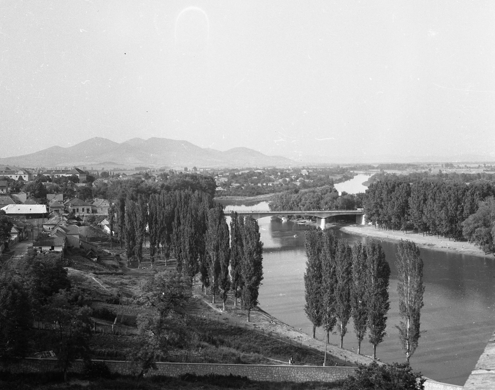 Magyarország, Sárospatak, látkép a Rákóczi-várból., 1965, Magyar Rendőr, folyó, Fortepan #22560