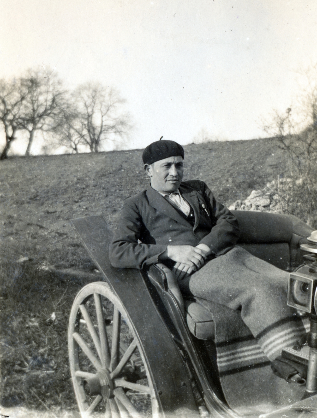 1926, Szabó Farkas Edit, portrait, Horse-drawn carriage, Fortepan #225856
