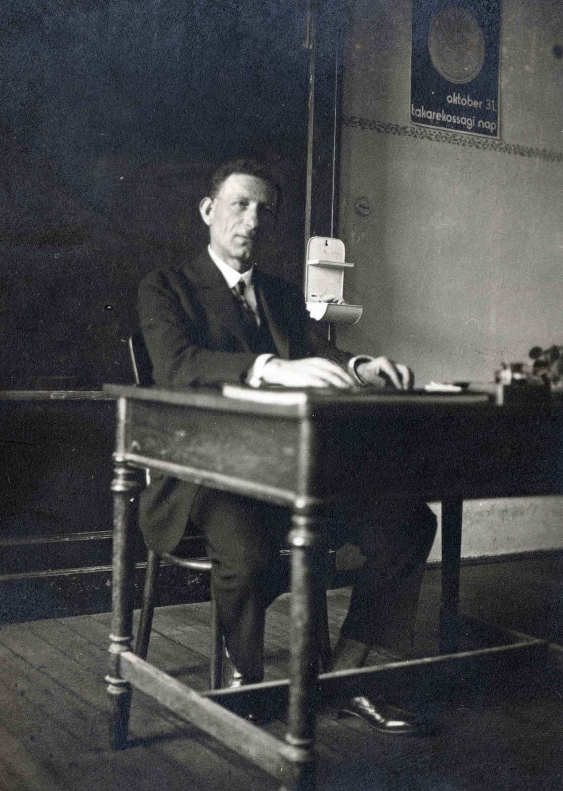 1926, Szabó Farkas Edit, portrait, interior, classroom, teacher, poster, Fortepan #225862