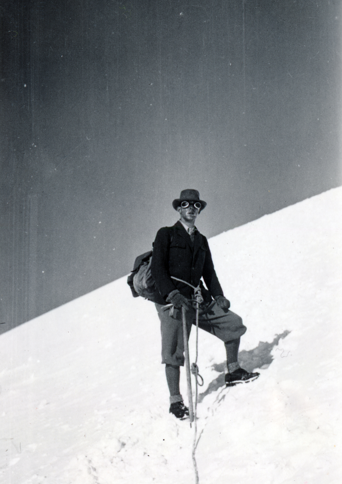 Austria, untitled,untitled, útközben a Großvenediger hegycsúcs felé., 1936, Szántó Imre dr., snow, Mountaineering, backpack, portrait, Fortepan #226035