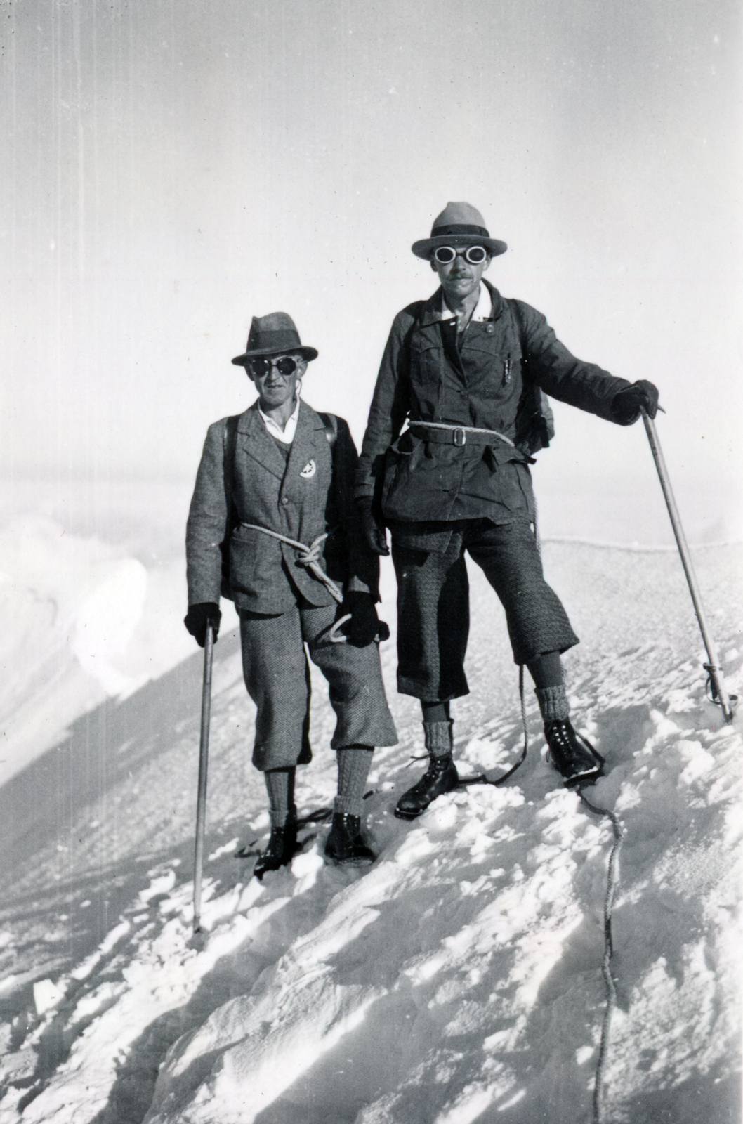 Austria, untitled,untitled, útközben a Großvenediger hegycsúcs felé., 1936, Szántó Imre dr., Best of, touring pole, hiking boots, Mountaineering, portrait, Fortepan #226036
