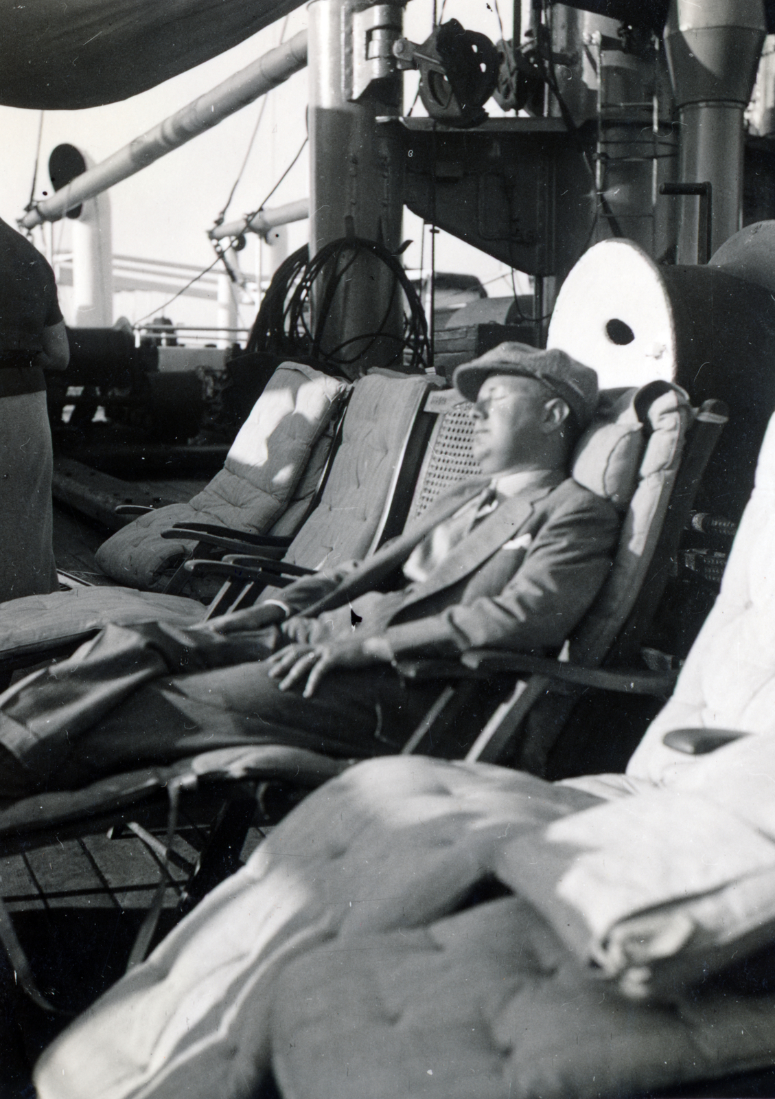 a felvétel az SS Sierra Cordoba óceánjáró hajó fedélzetén készült., 1935, Szántó Ildikó, sunbathe, Fortepan #226142