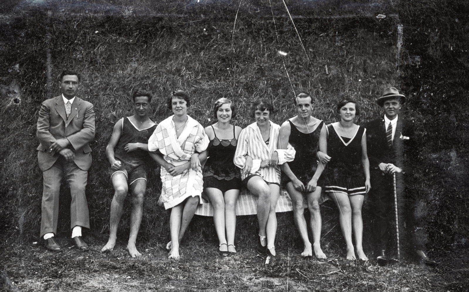 1928, Alföldy Mari, tableau, bathing suit, Fortepan #226582