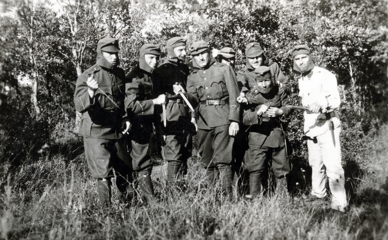 1933, Alföldy Mari, military, tableau, Fortepan #226596